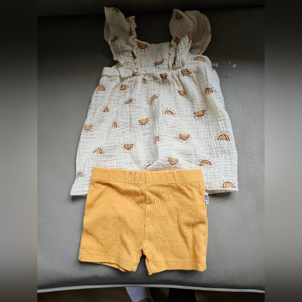 Rabbit Bear Organic Shorts And Top Set NWOT